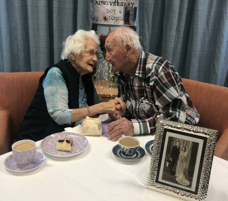 Lionel and Dot Hudson shared a special morning tea to celebrate their anniversary.