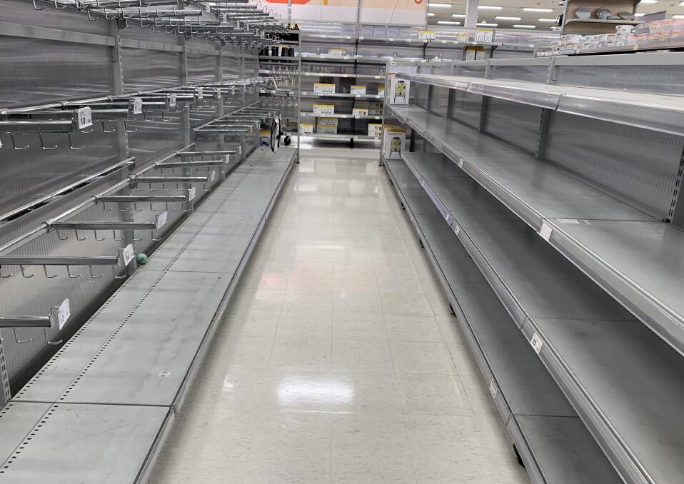 EMPTY: Mount Isa's major retail store, Kmart, is continuing to restock shelves following the COVID-19 pandemic. Photo: Samantha Campbell