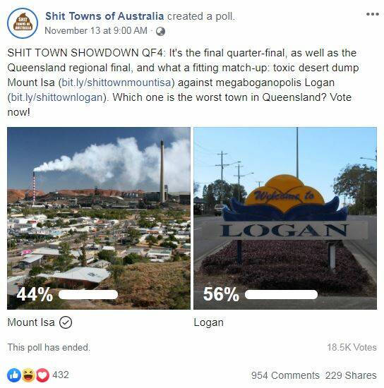 Shit Towns of Australia competition has knocked out Mount Isa. 