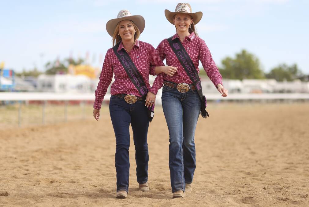 Charity Champion Tammy James and Champion Phoebe Ryder reflect on Isa Rodeo experience. Photo credit: Peter Wallis.