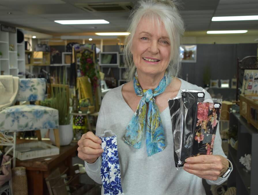 IN SHOP: Mount Isa retiree Sue Gardem is creating and selling face masks through Country Style Living. Photo: Samantha Campbell.