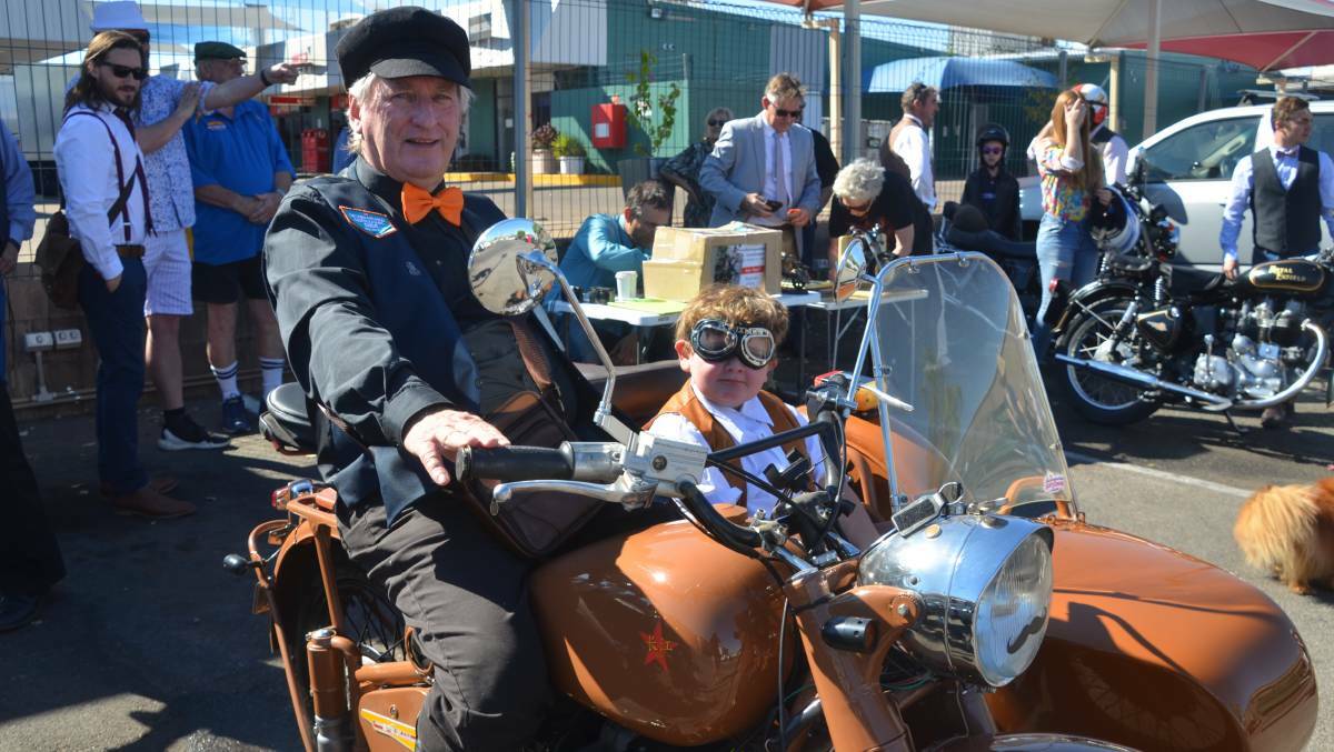SCRUBBED UP: Peter Roberts and Brynn Lovelock ready for the Distinguished Gentlemen's Ride in 2019.