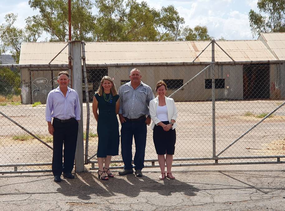 Deputy mayor Phil Barwick, mayor Joyce McCulloch, councillor Paul Stretton and councillor Peta MacRae at the former site of council's works depot on West Street. Photo supplied.