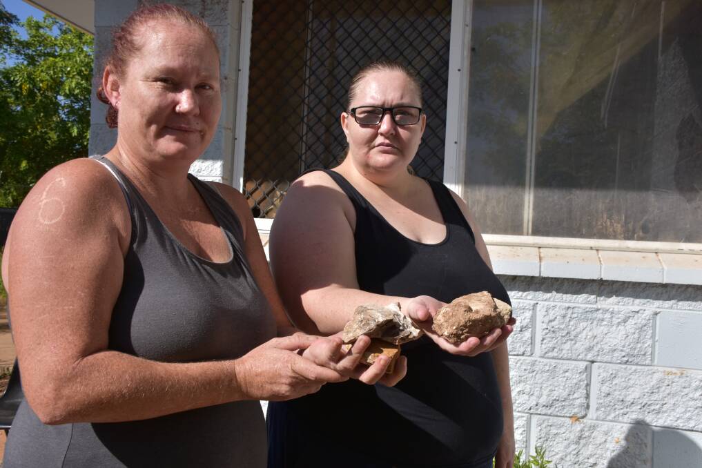 YOUTH: Sisters Tammy and Kylie Wright were terrified when rocks began hitting their house resulting in a smashed window. Photo: Samantha Campbell.