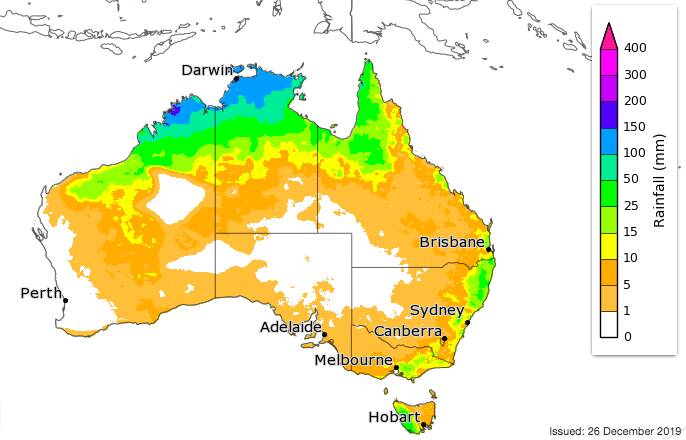 Two week rain forecast for North West Queensland. Photo: BOM.