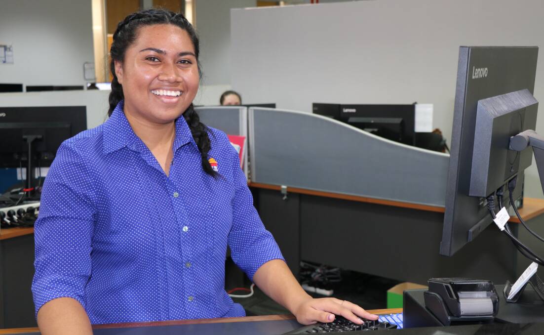 WORKPLACE: Council Customer Service Officer Susan Lafaele began her traineeship with Council in 2016. Photo supplied.