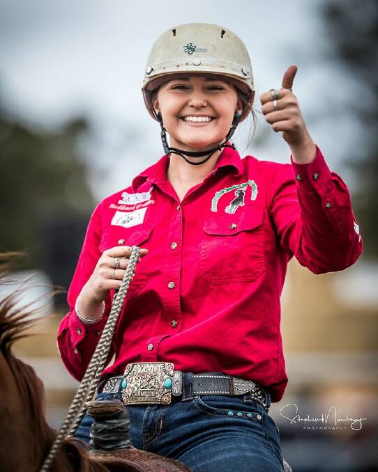 A thumbs up from the Cloncurry cowgirl Brandee Ferguson. Photo: Stephen Mowbray Photography.
