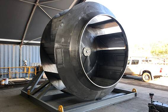 The impeller on the fan is 4.5 metres in diameter and can pump 200 cubic metres of air per second. Photo supplied.