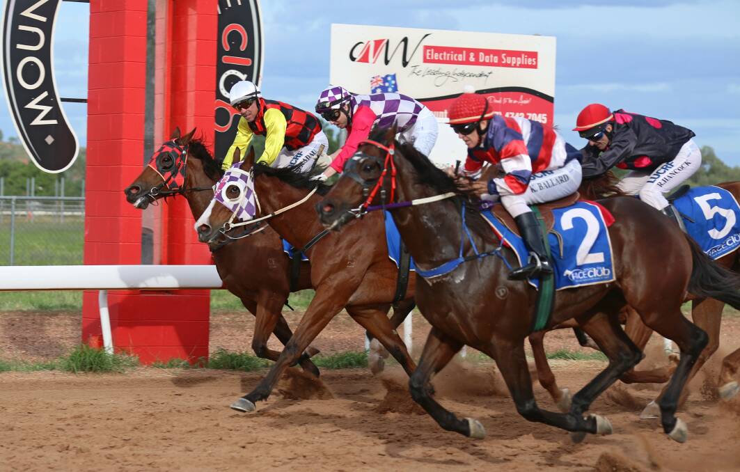 RACE SEVEN: Keith Ballard on Heroism wins the Outback Racing Showcase Heat Open Hand by a nose. Photo: Sharon Crossland.
