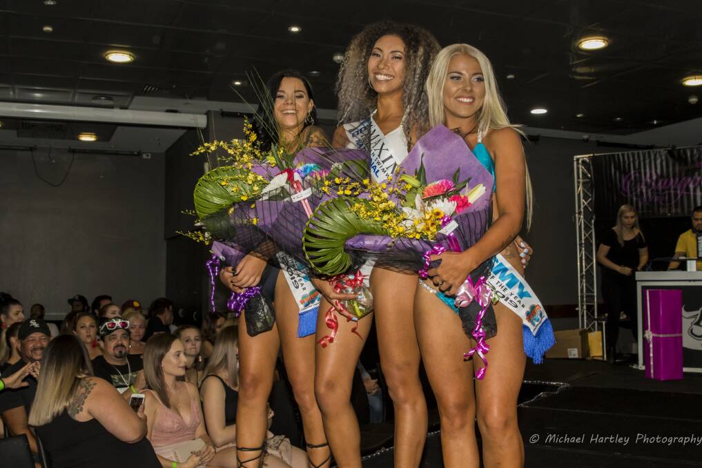 WINNER: Bette McGarvey (middle) with runners up Tia Albert and Teneal Macfarlane Photo: Michael Hartley Photography.