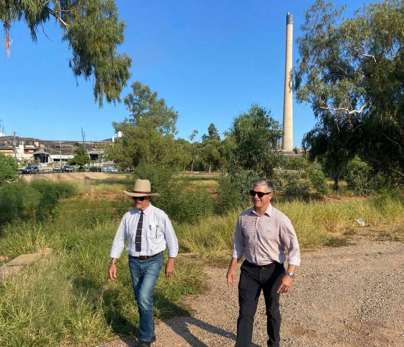 Federal member for Kennedy Bob Katter, with son and Traeger MP Robbie Katter in Mount Isa. Photo supplied.