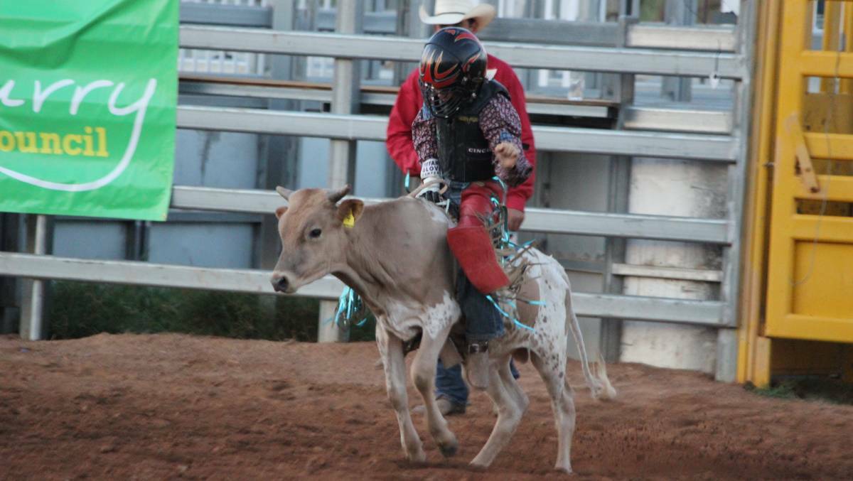 RIDE: Cade Ferguson competing in the Cloncurry Christmas Rodeo in 2018. Photo: Samantha Walton.