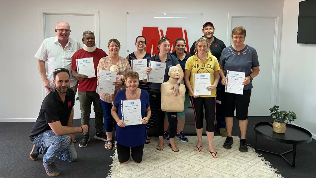 Eleven participants take part in Dugald River's First Aid Course. 