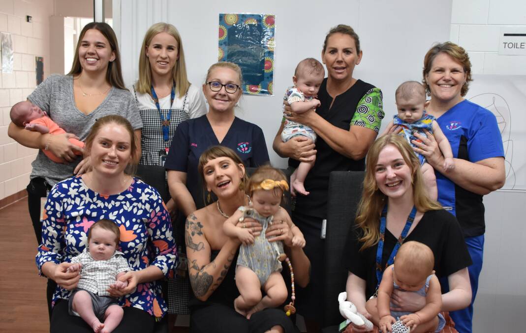Mount Isa Maternity Hub midwifes with some new babies at the official opening on Wednesday February 12. Photo: Samantha Campbell.