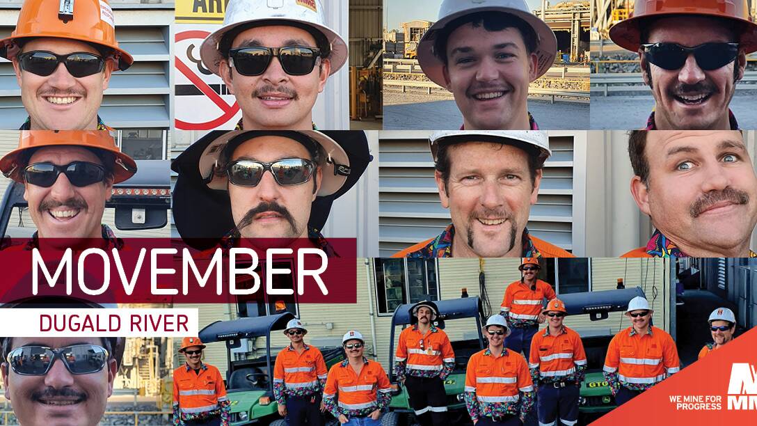 MMG Dugald River are busy growing moustaches for men's health. Photo supplied.