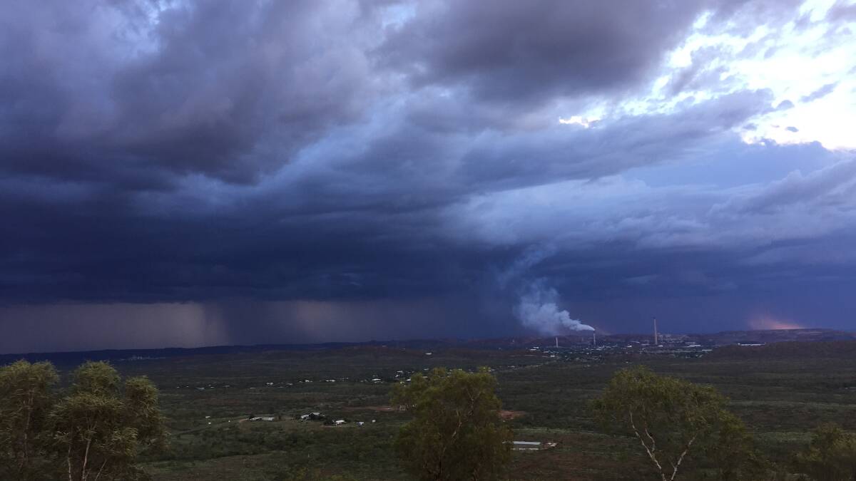 WET: The low-moving thunderstorm hit Mount Isa on Monday evening. Photo: Derek Barry.