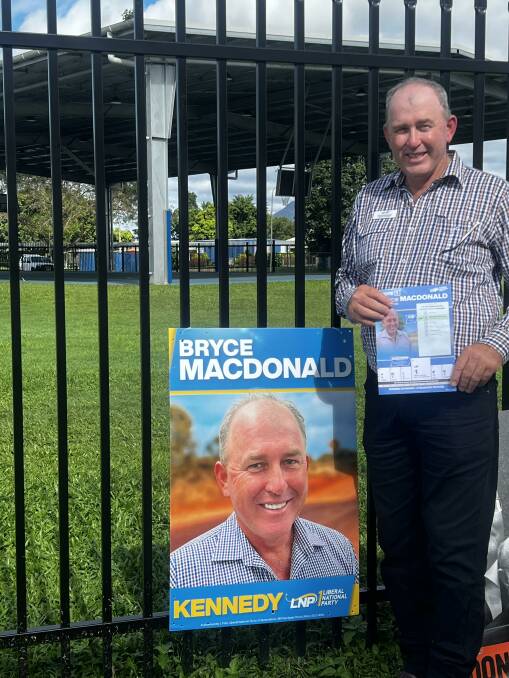 LNP Kennedy candidate Bryce Macdonald was talking to constituents in Bentley Park today. Photo supplied.