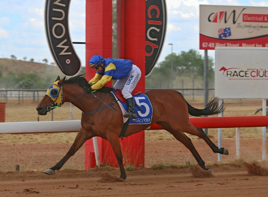 Shaun Mossman riding Albert the Rocket to victory in race one on Saturday.