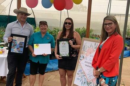 2019 Backyard Improvement Program winner Simone Langtree accepting her prize. Photo supplied.