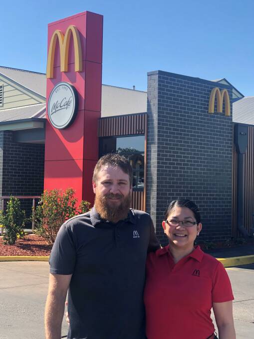 Sean Russell and Cristina Davis from McDonalds Mount Isa. Photo supplied,