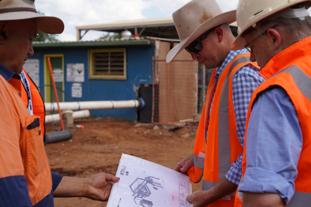 Cloncurry Shire Council mayor Greg Campbell and CEO David Bezuidenhout inspecting the site back in November 2019. Photo supplied.