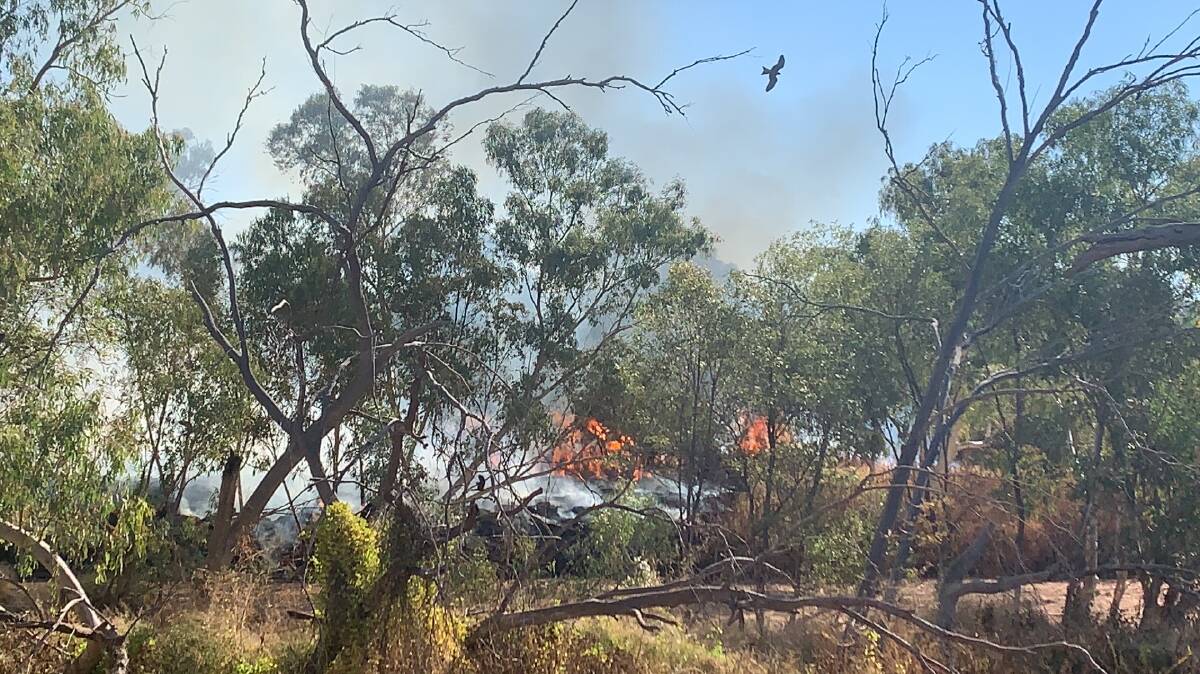 FIRE HAZARD: Overgrown riverbed causes concerns for Mount Isa business backing onto the Leichhardt River. Photo: Samantha Campbell.