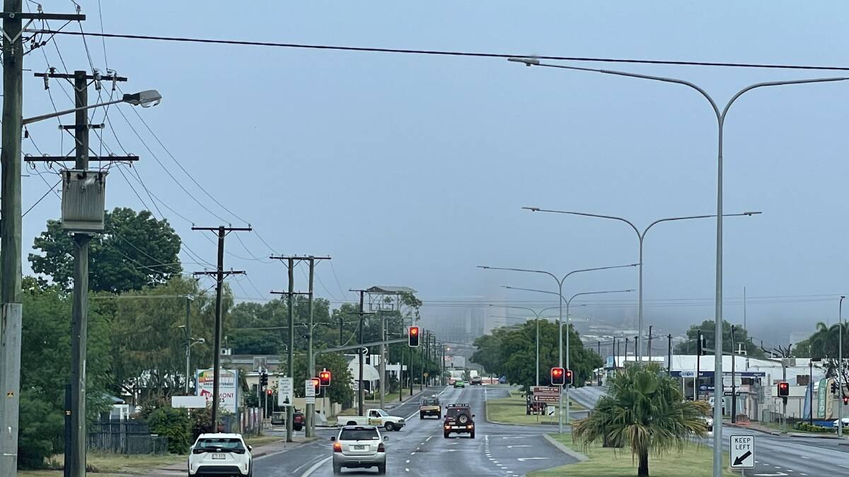 WHAT STACKS?: Mount Isa was covered by a layer of low cloud and mist on Tuesday morning, the stacks were hardly visible. Photo: Samantha Campbell.