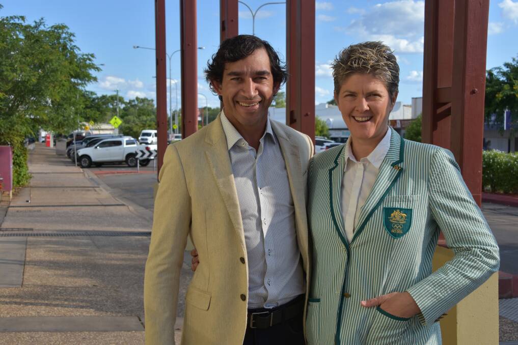 Former North Queensland Cowboy Johnathan Thurston and Townsville-born Olympic Gold Medallist beach volleyball star Natalie Cook.