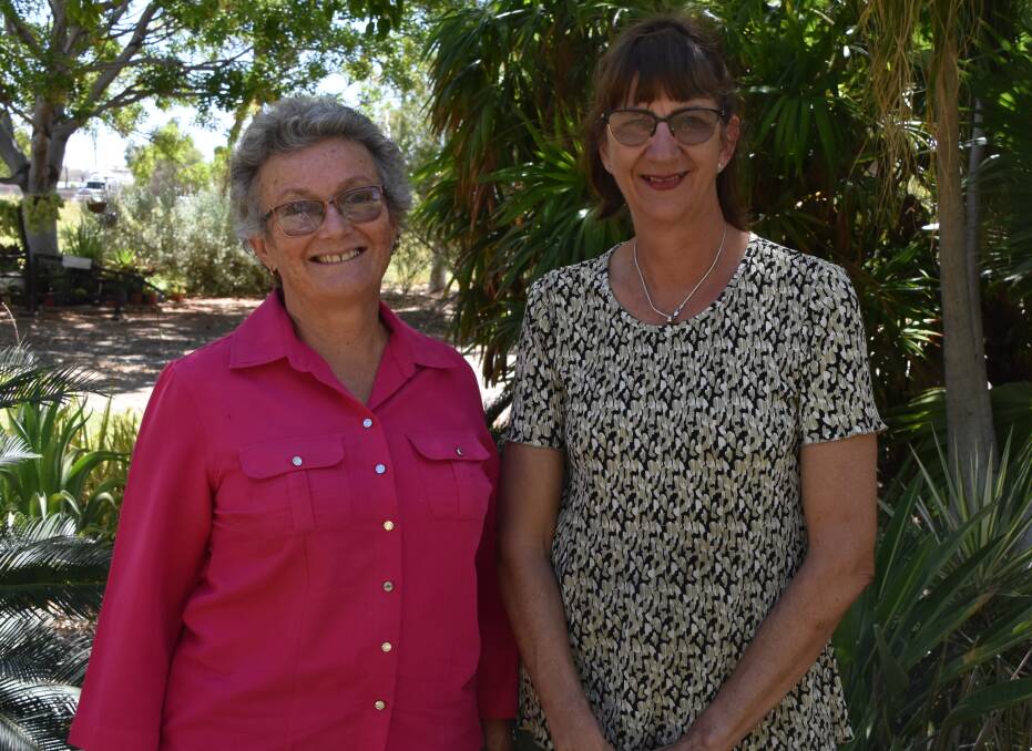 Liz Debney and Rowena Murphy will raise money for cuddle beds at Mount Isa Hospital palliative care on their eight day trek from Cloncurry to Mount Isa. Photo: Samantha Campbell.