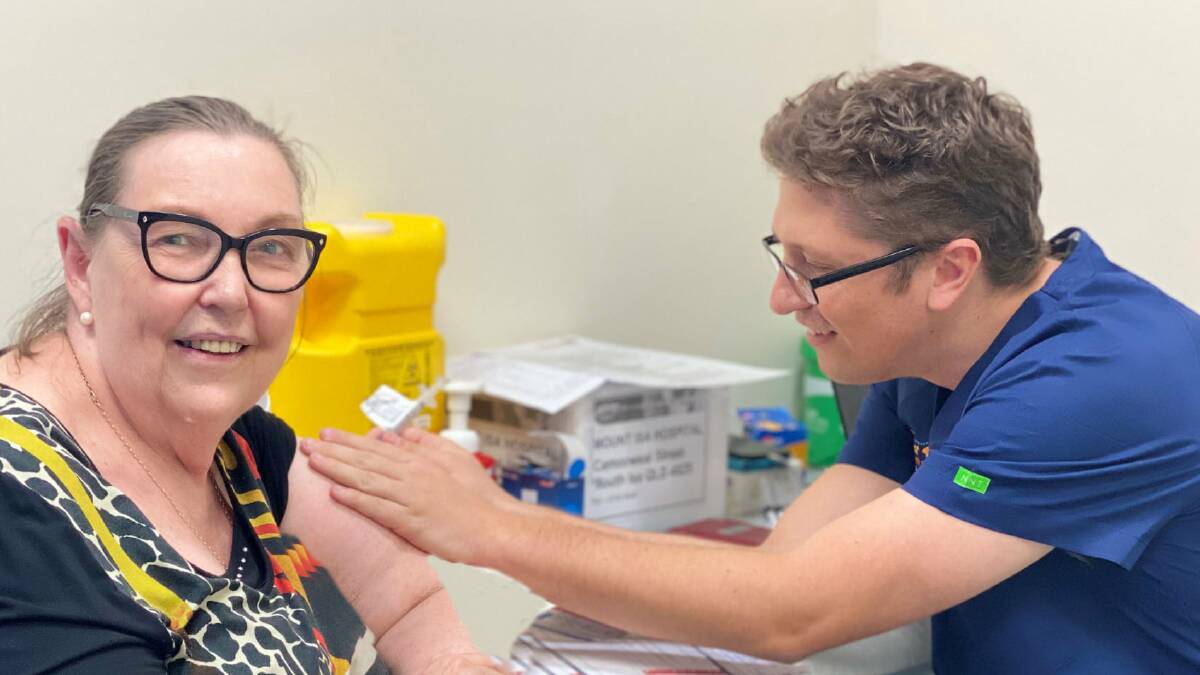 Laura Johnson Home Chief Executive Officer Betty Kiernan receiving her first COVID-19 vaccine. Photo supplied.