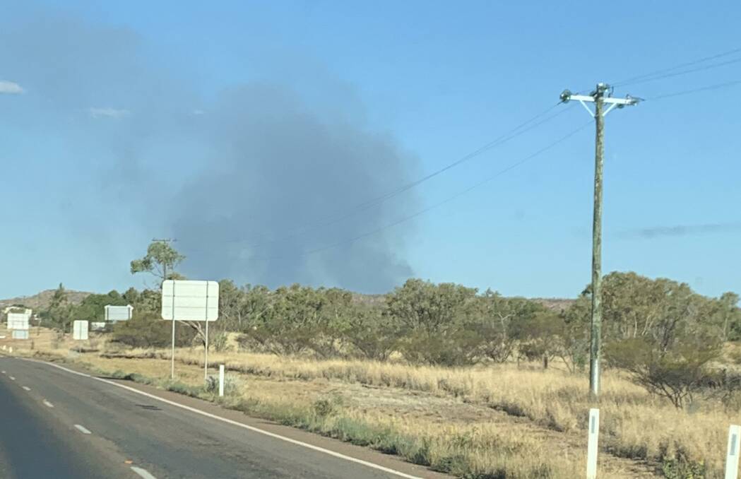 The smoke of the bush fire could be seen from Mount Isa on Sunday November 29 as it reignited. Photo: Samantha Campbell.