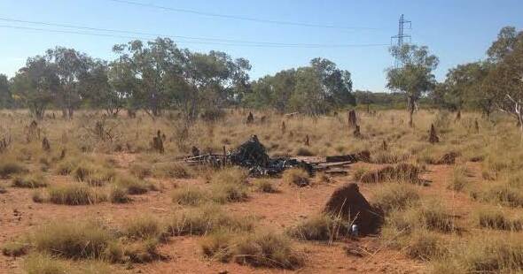 2017: The site of the fatal Robinson R22 accident north west of Cloncurry. Photo supplied.