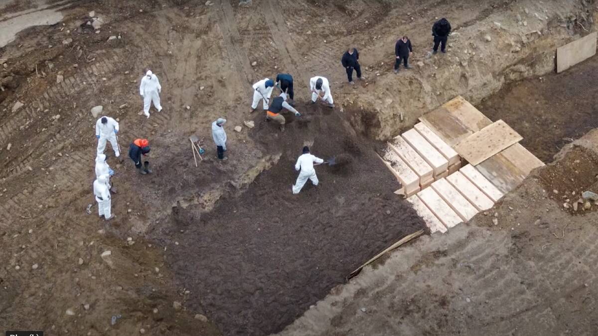 A mass burial site on Hart Island in New York city during the COVID-19 pandemic. Photo: Reuters.