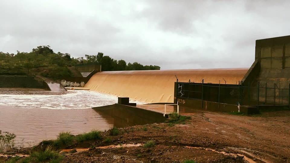 WOW: Chinaman Creek Dam at Cloncurry is at full capacity following overnight rain on January 28. Photo supplied.