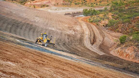 A dozer reshaping the contours of the former Waste Rock Dump. Photo supplied.