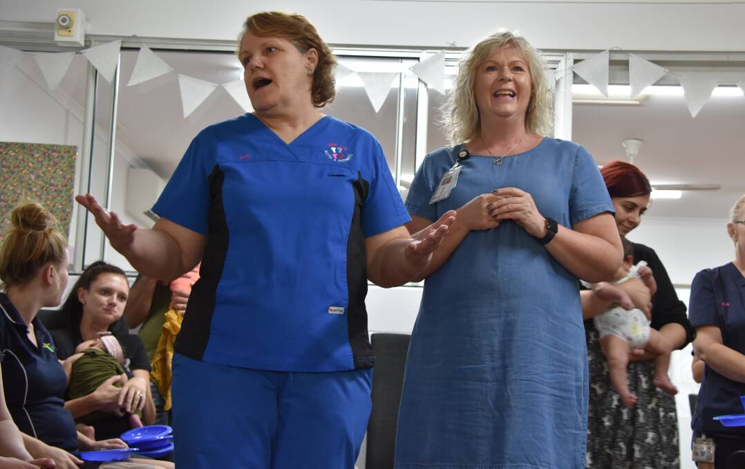 OPEN: Midwife Ann Green and executive director of nursing and midwifery Michelle Garner officially open the Maternity Hub. Photo: Samantha Campbell.