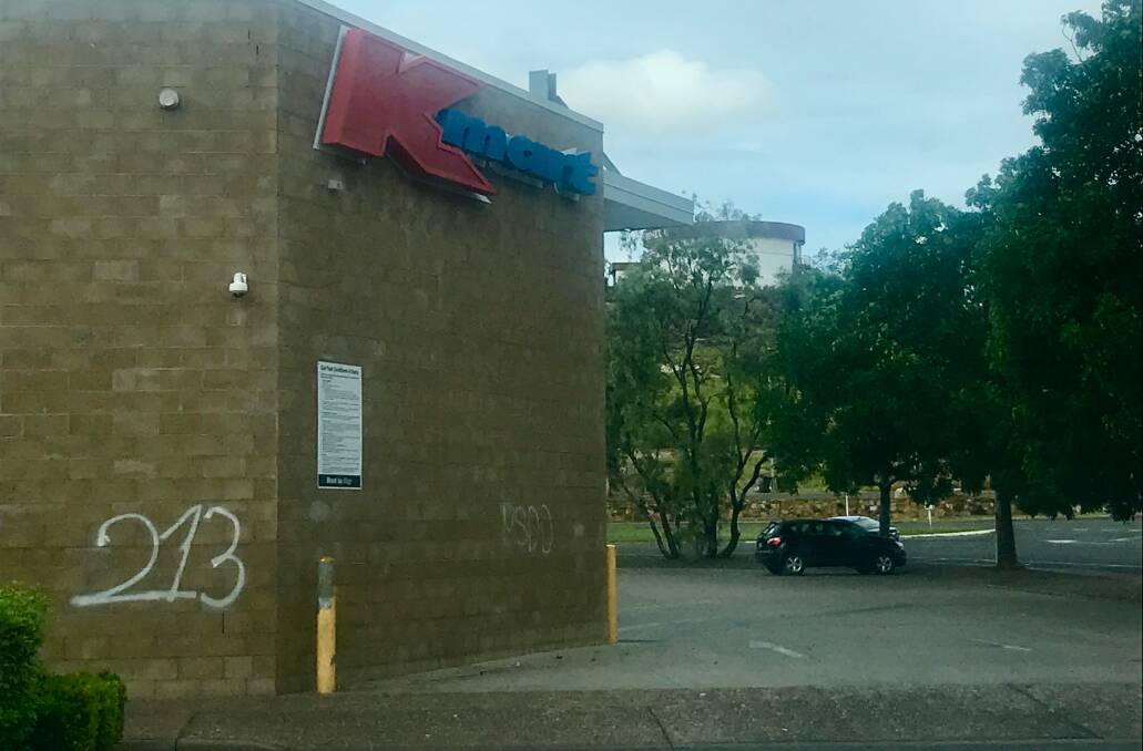Kmart Plaza building was also a victim to the 213 graffiti vandalism.
