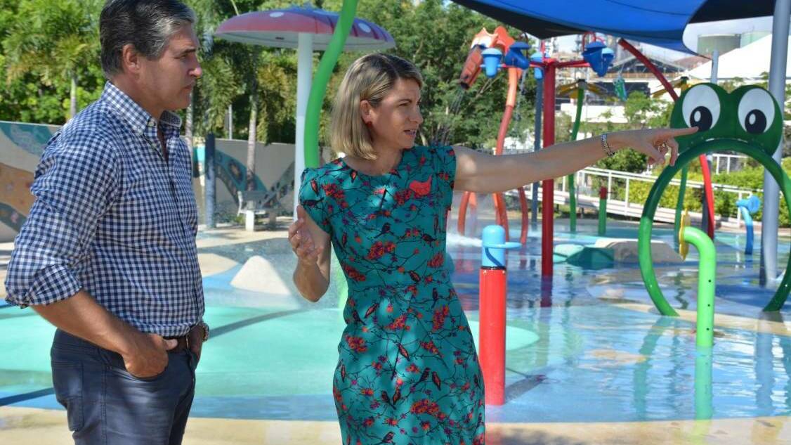 2017: State MP Rob Katter listens to mayor Joyce McCulloch's ideas for recreational development at the Mount Isa Family Fun Park.