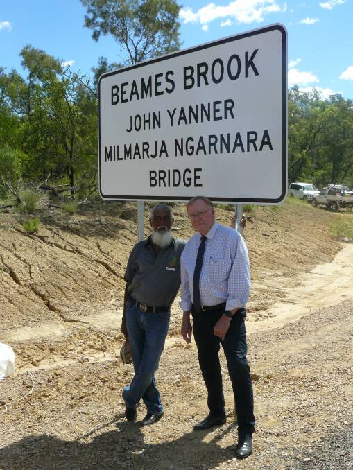 Senator for Queensland Ian Macdonald at the Beames Brook Bridge.