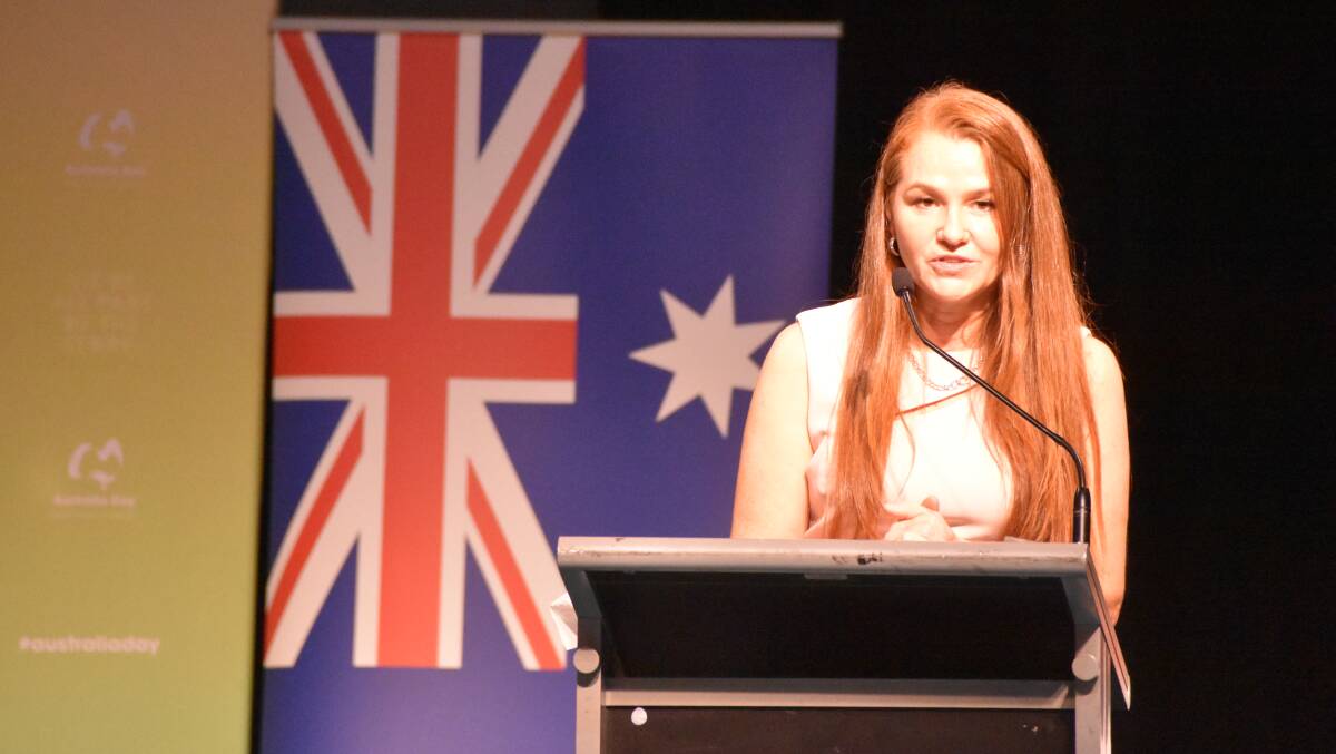 2022: Danielle Slade presents Australia Day awards. Photo: Samantha Campbell