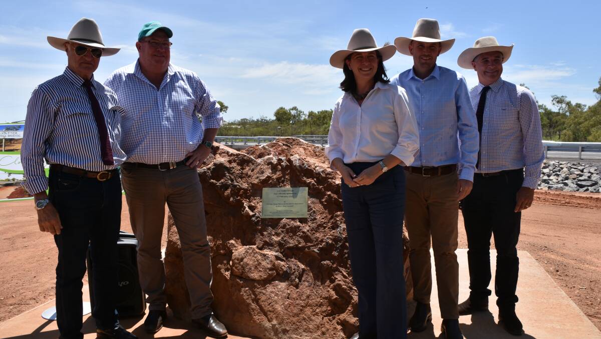 OPEN: Federal Member for Kennedy Bob Katter, Assistant Minister for Road Safety and Freight Transport Scott Buchholz, Senator for Queensland Susan McDonald, Cloncurry Shire Council Mayor Greg Campbell and Member for Traeger Robbie Katter. Photo: Samantha Campbell