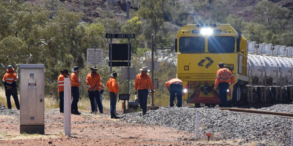 DERAILED: A train came off its tracks in Mount Isa on Wednesday October 9. Photo: Aidan Green