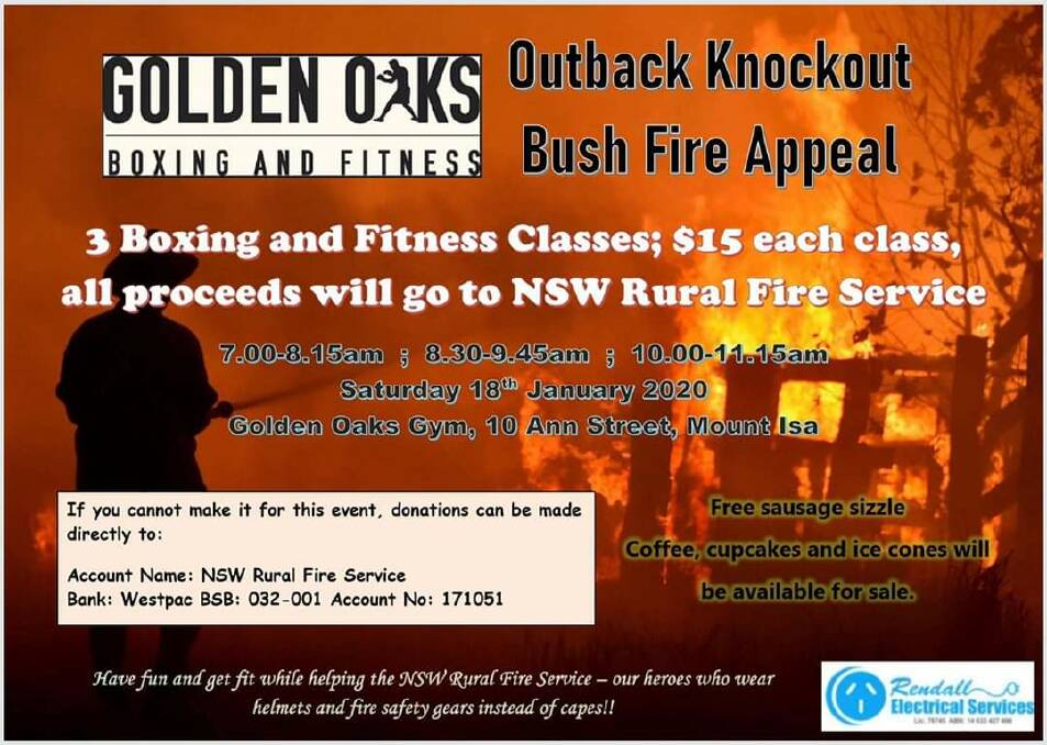 All funds raised will be donated to the New South Wales Rural Fire Service. 