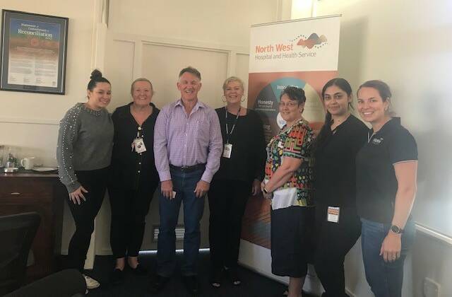 FEEDBACK: Chairman Phil Barwick with the advisory group at Mount Isa hospital. 