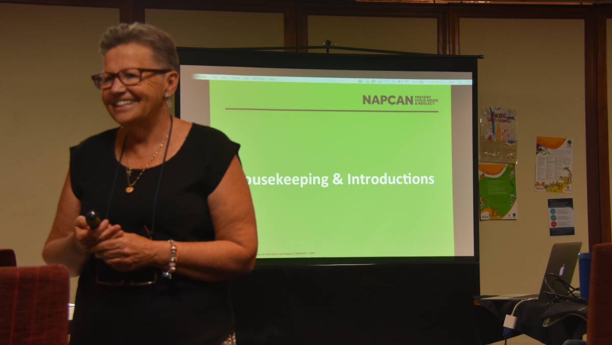 NAPCAN: Julie Mead holds a workshop on child safety at the Mount Isa Ibis Hotel. Photo Aidan Green. 