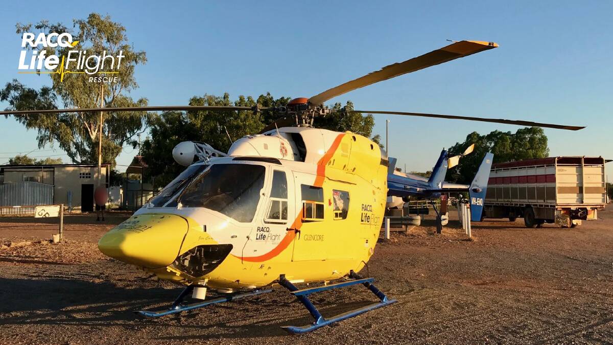 RESCUED: RACQ Life Flight has airlifted two people to hospital after a car rollover. Photo: 