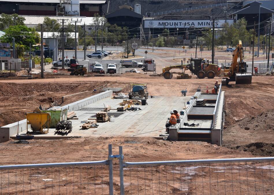 COMPLETION: Mount Isa street bridge is almost complete. Photo: Aidan Green