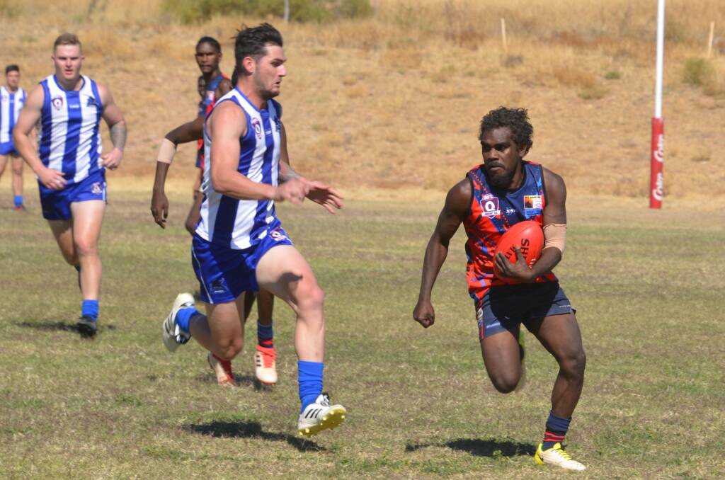 AFL FINALS: Buffs taking down Lake Nash in the top seeded semi final. Photo Derek Barry. 