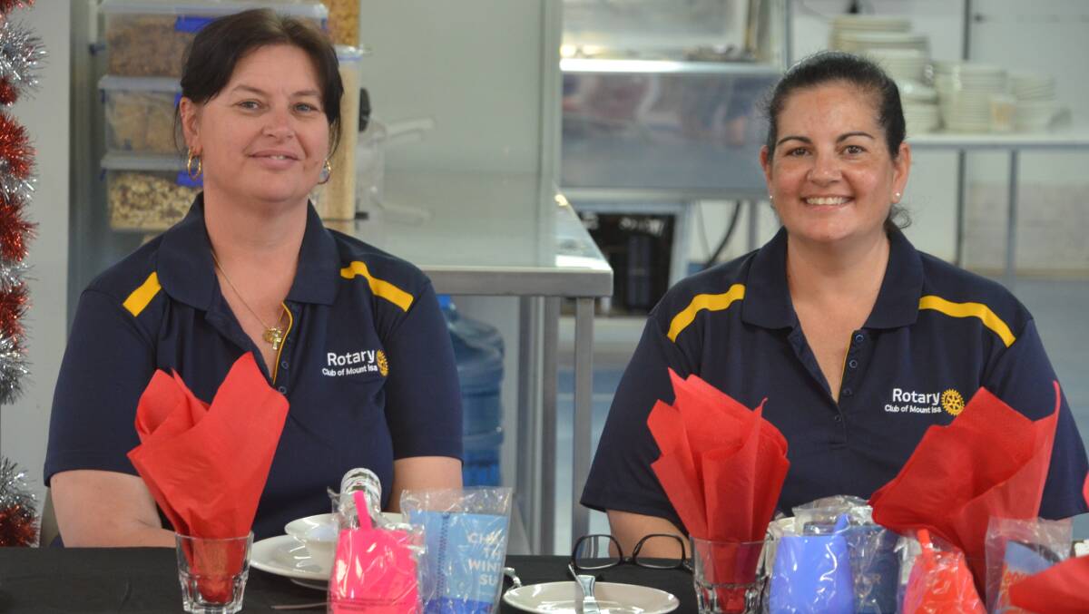 Tracy Pertovt and Louise Brogden from the Rotary Club of Mount Isa. Photo: Aidan Green
