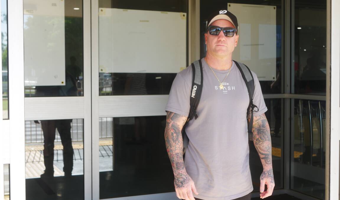 Brisbane FIFO worker Nathan Perry at the Mount Isa Airport. Photo: Aidan Green